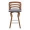 Armen Living Verne 26" Swivel Gray Faux Leather and Walnut Wood Bar Stool LCVRBAWAGR26 - alternate 7